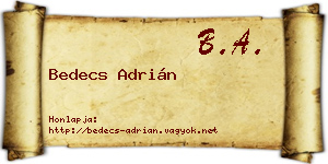 Bedecs Adrián névjegykártya